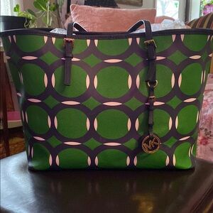 Michael Kors Green Patterned Women's Bag